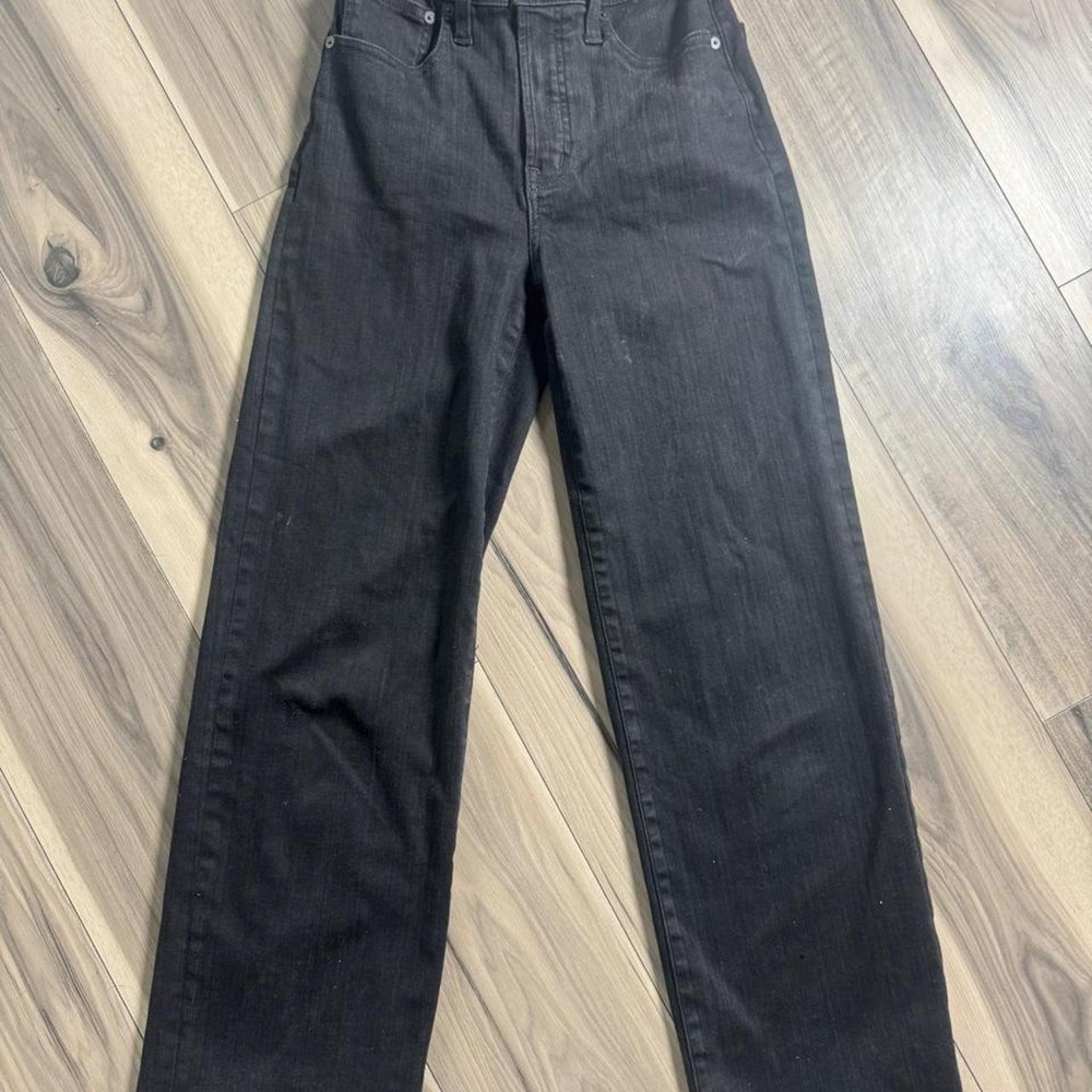 Madewell High Rise Wide Leg Jeans Black Denim Size 25